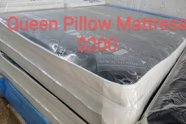 $200 black top pillow top mattress only brand new free delivery