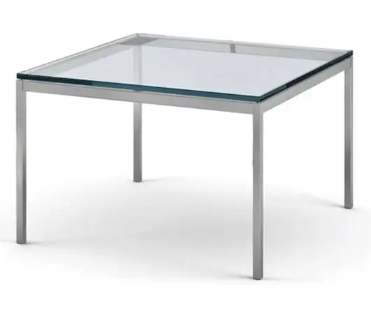 Reduced - Minimalist glass metal chrome side or center table.