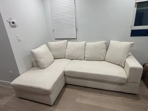 Cream 2-Piece 84 L Shaped Couch