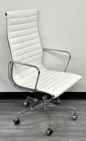 New Ribbed Back Leather Office Chairs - Eames Style - 2 Available