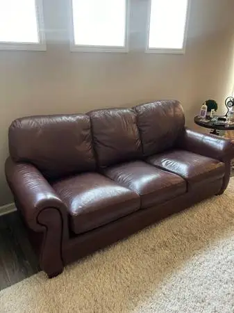 Real Leather Sofa and Loveseat