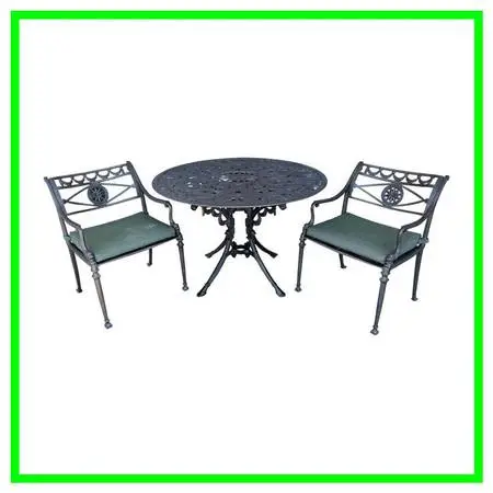 S. Lecon Neoclassical Cast Metal Patio Dining Set, 42 Inches