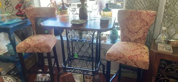 Pub Table w/ Wine rack and 2 Chairs