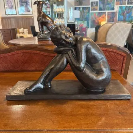 Bronze Finish Sculpture of Women - 15.5X5X10.5H