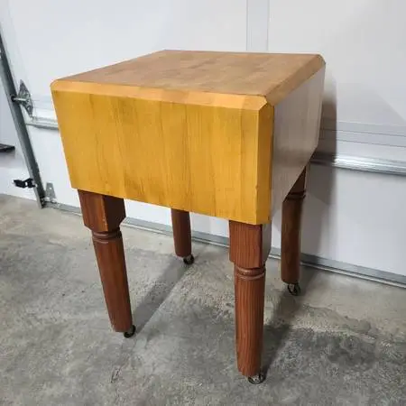 Butcher Block With Wheels.