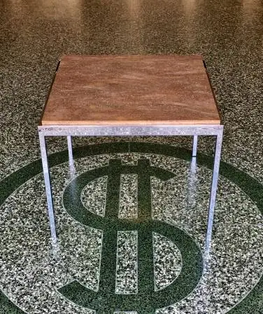 Martin Brattrud Minimalist Chrome Side Table Knoll Style Design