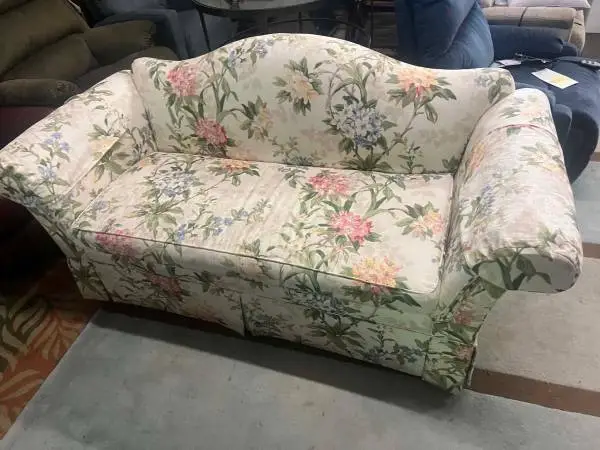 Floral Camelback Loveseat