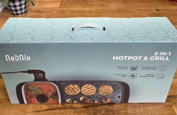 NeoNix 2 in 1 Electric Non-Stick Grill Hot Pot BBQ Grill Soup Shabu