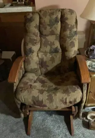 Amish made rock chair with ottoman