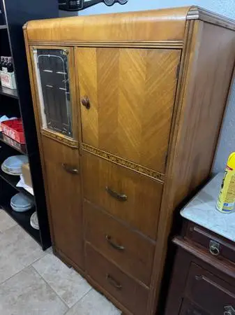 vintage chifferobe/armoire waterfall decor