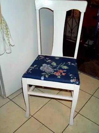 Accent CHAIR White Wood Floral Office Desk Kitchen Dining Seat