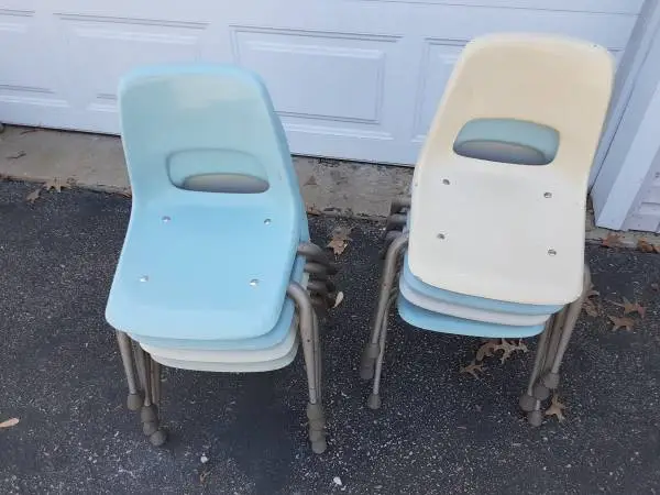 MCM Brunswick fiberglass childrens chairs
