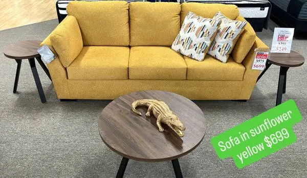 Sofa in Sunflower with Accent Pillows! $699