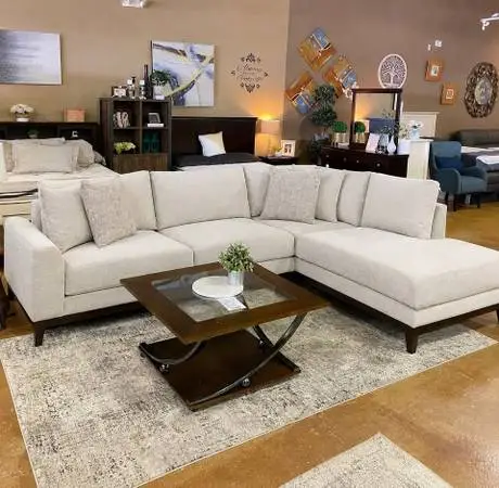 Cozy Fabric 2 Piece Plush Sectional With Chaise