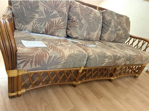 Quality Natural Rattan Loveseat and Sofa Set
