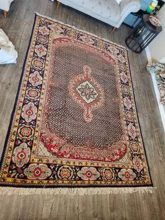 100% Wool and Silk Authentic Vintage Afghan Tribal Area Rug