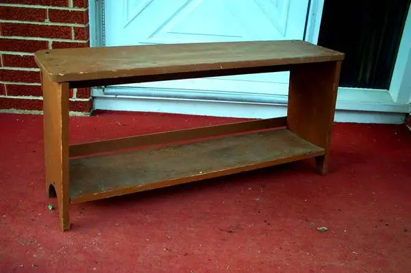 PATIO BENCH Garden Porch Seat Plant Stand Table Low Shelf Strong Wood