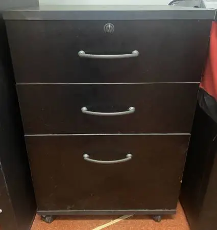 3 DRAWER P/B WOOD FILE CABINET