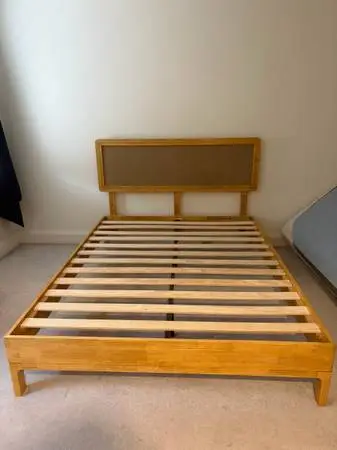 Wooden Bed Frame with Headboard (queensize)