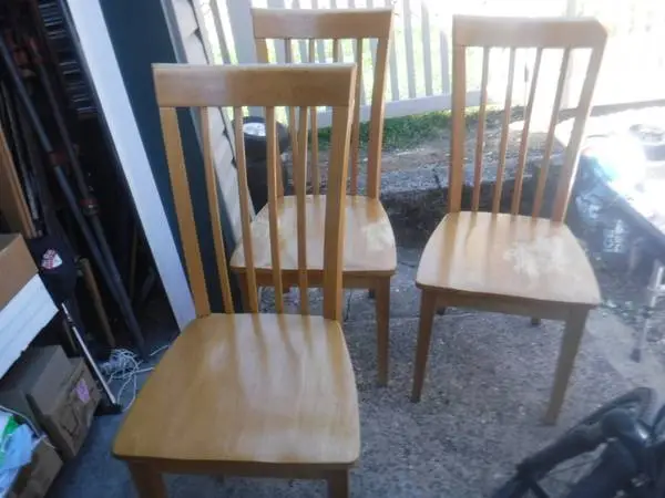 3 Modern Hardwood Kitchen Chairs