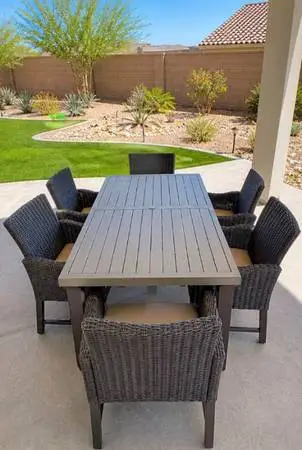 Aluminum Sunbrella Cushion 6 Seat Outdoor Dining Set *New*