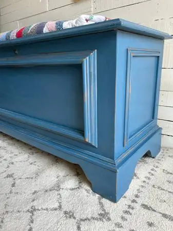 Beautiful Blue Cedar Hope Chest/ Trunk/ storage