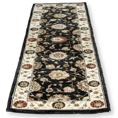 2 4 X 8 Black & Ivory Wool Runner Rug