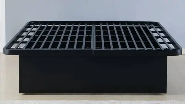 Matrix 16 Black Heavy Metal Platform Queen Bed Frame Metal Supports
