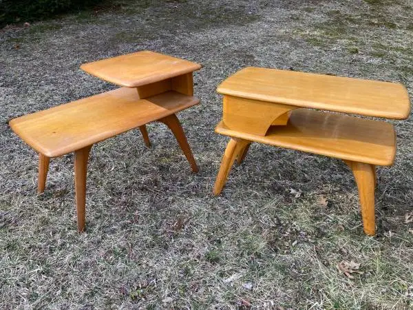Mid century modern Heywood Wakefield 2 living room tables