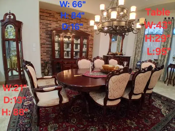 Dining room, 8 chairs, and matching China buffet