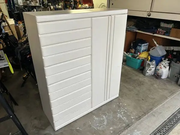 Large White Dresser - Armoire - 6 Drawers & Door - Solid Wood
