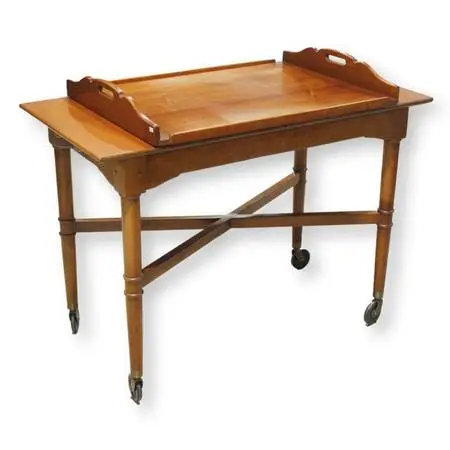 Leopold Stickley Colonial Style Serving Cart w/Tray - Cherry
