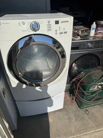 White Maytag pedestal front load electric dryer good working condition