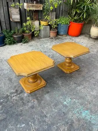Vintage Mid Century Pedestal Style Side Tables