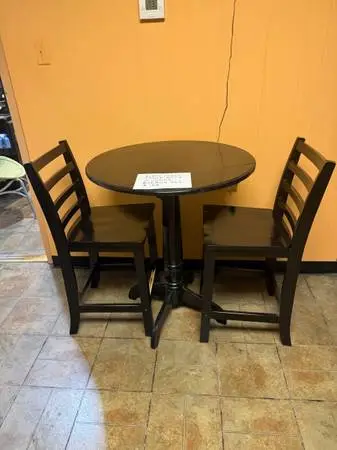 Black Round 2-Top Lunch Table with Chairs