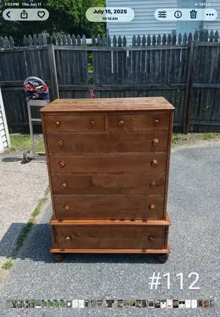 Dresser 7 drawer maple #112