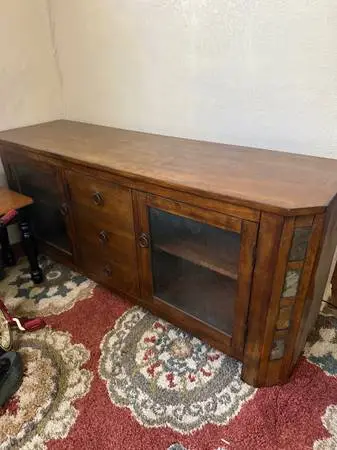 Buffet with stone inlay