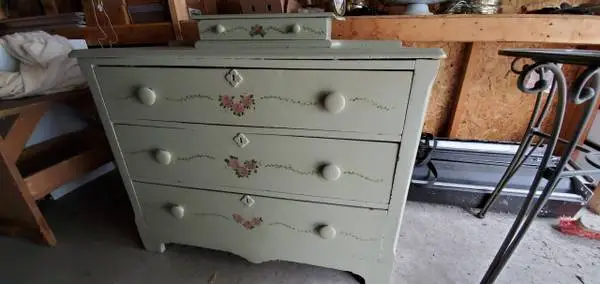 Vintage Dresser, Chair and Coat Rack Set