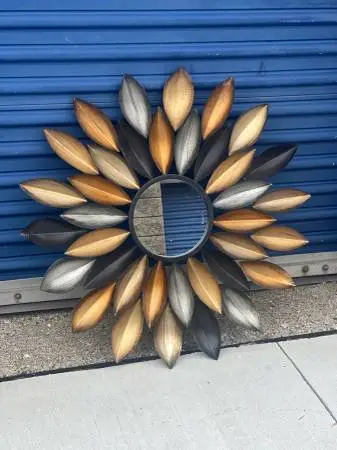 mid century sunburst wall mirror