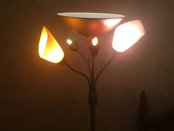 4 light modern adjustable torchiere lamp