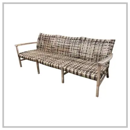 Frontgate Isola Woven Teak Sofa, Outdoor