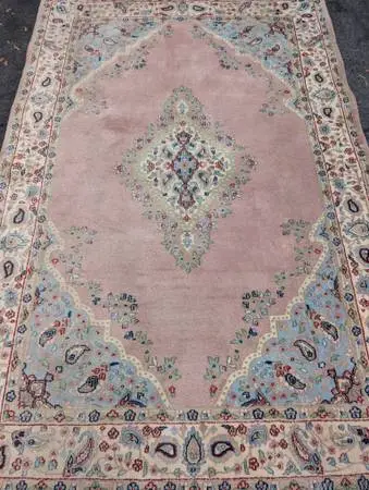 6 x 92 Oriental Rug Hand Knotted Wool Vintage