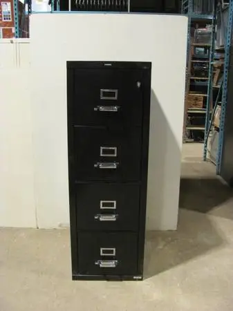 HON fire resistant file cabinet four drawer letter size black R-3691