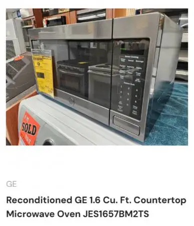 Reconditioned GE 1.6 Cu. Ft. Countertop Microwave Oven JES1657BM2TS