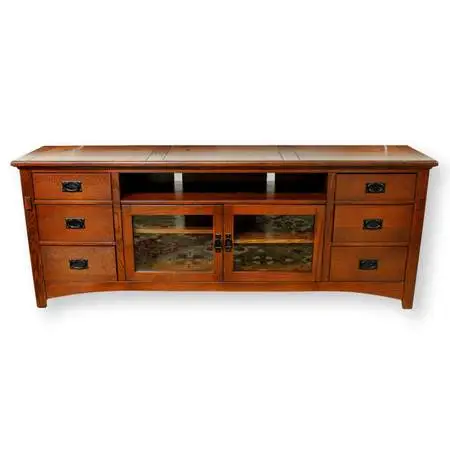 6 Mission Oak Media Console