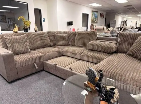 BRAND NEW OVERSIZED SMART FLUFFY SLEEPER SECTIONAL