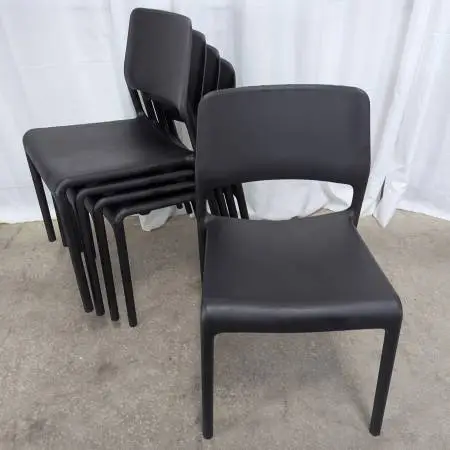 Knoll Spark Side Chair by Don Chadwick Black Molded Plastic