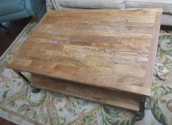 Wood & Metal Coffee Table on rollers