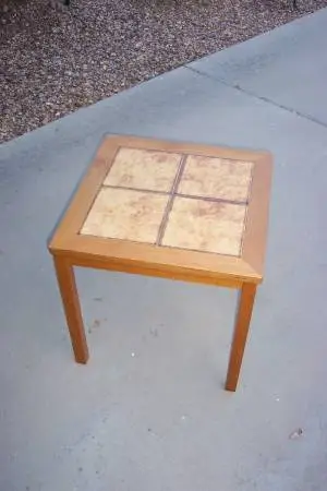 Square tile end table