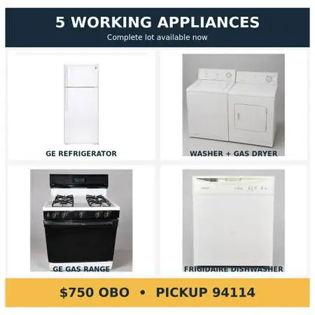 5 Working Appliances - Must Go This Weekend